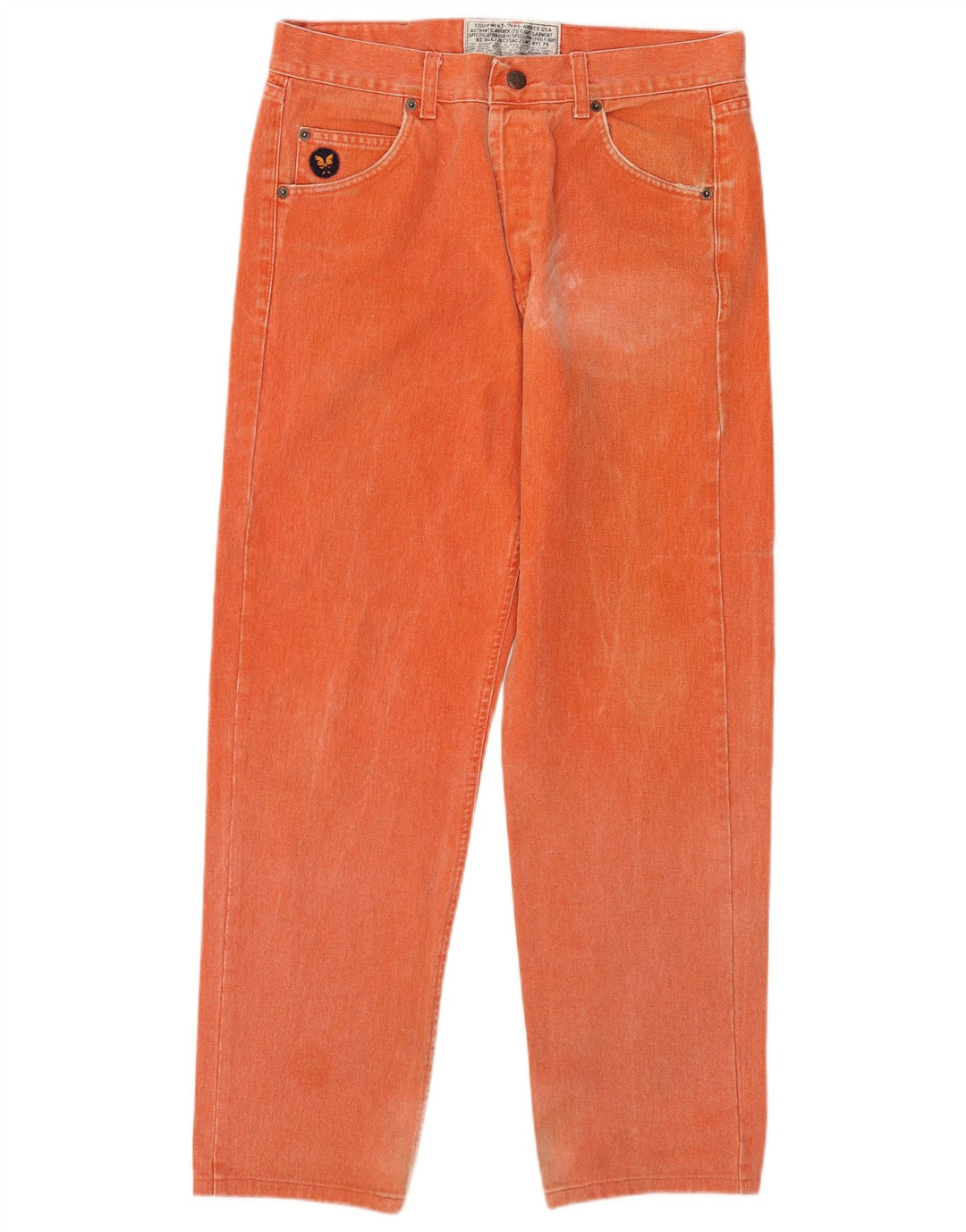 Avirex Mens Straight Jeans W33 L29 Orange Cotton