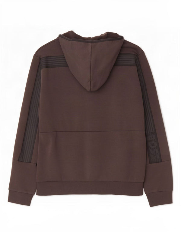 Hugo Boss Mens Graphic Zip Hoodie Sweater Large Brown Colourblock