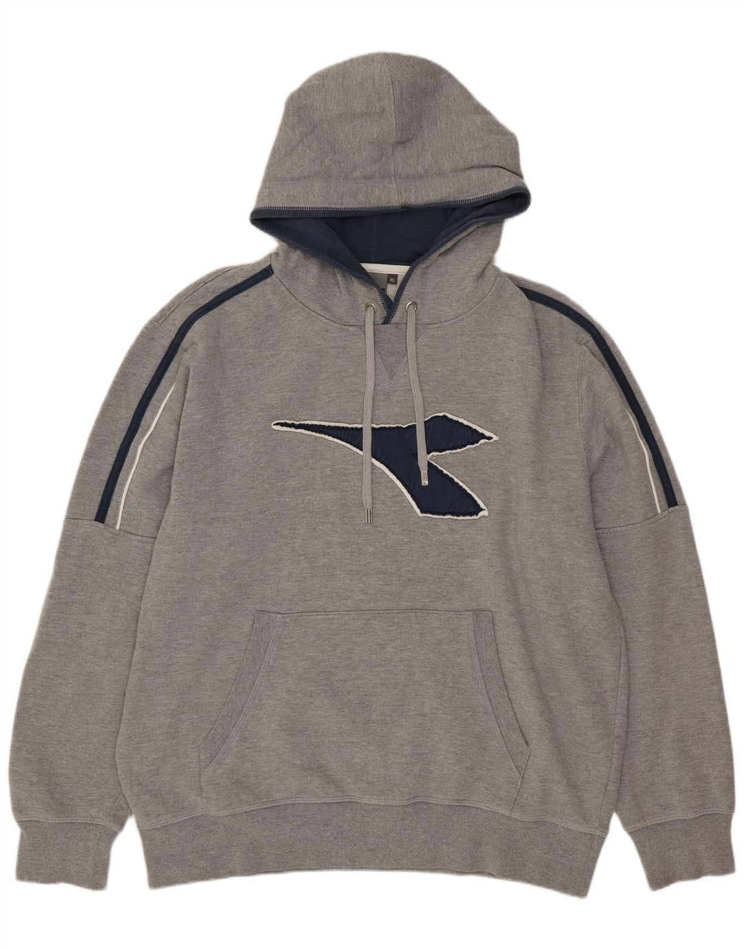 Diadora Mens Graphic Hoodie Jumper XL Grey Cotton
