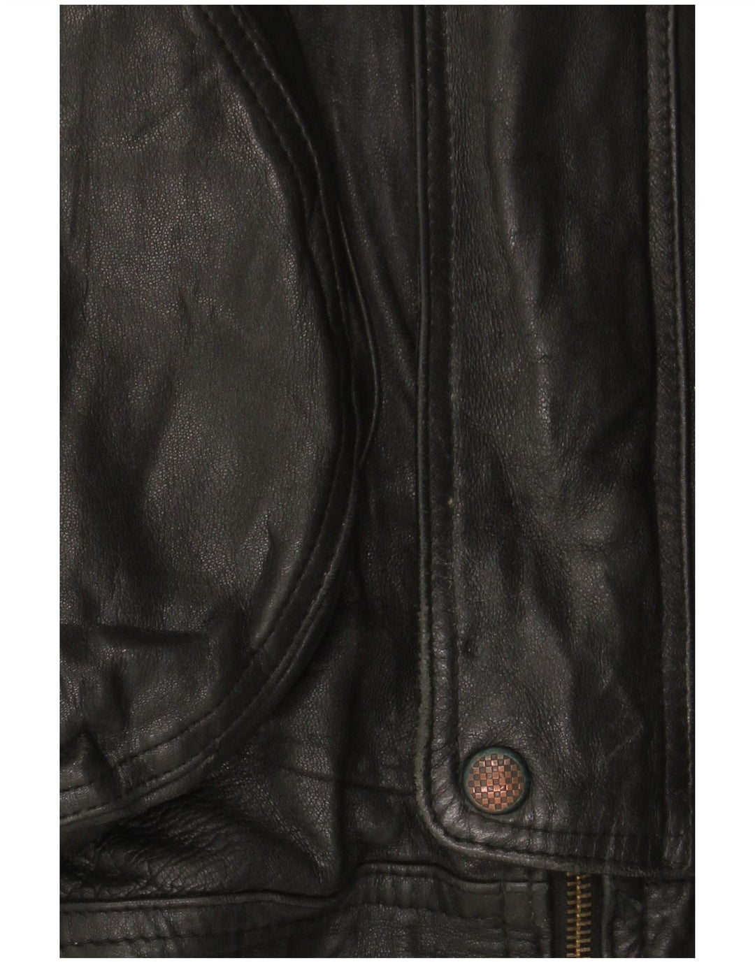 Vintage Mens Leather Jacket UK 42 XL Black Leather