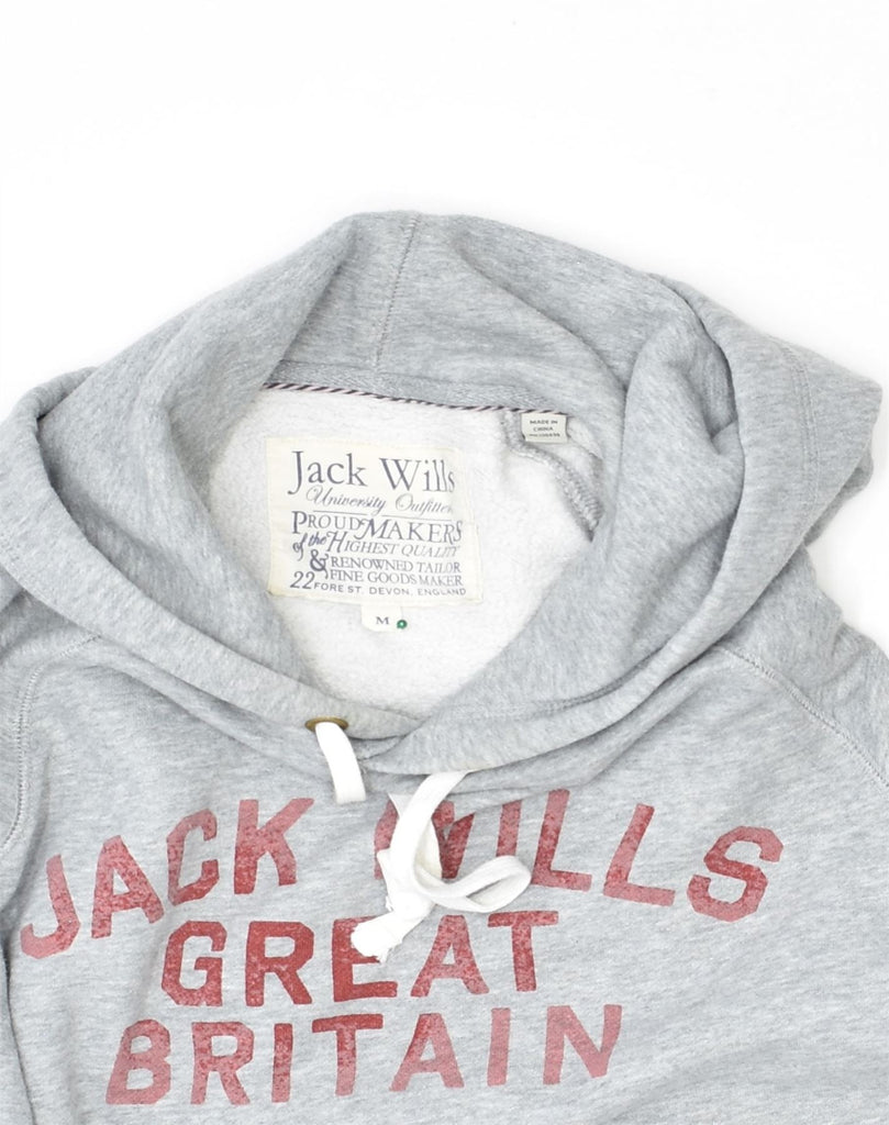 JACK WILLS Mens Graphic Hoodie Jumper Medium Grey Cotton | Vintage Jack Wills | Thrift | Second-Hand Jack Wills | Used Clothing | Messina Hembry 