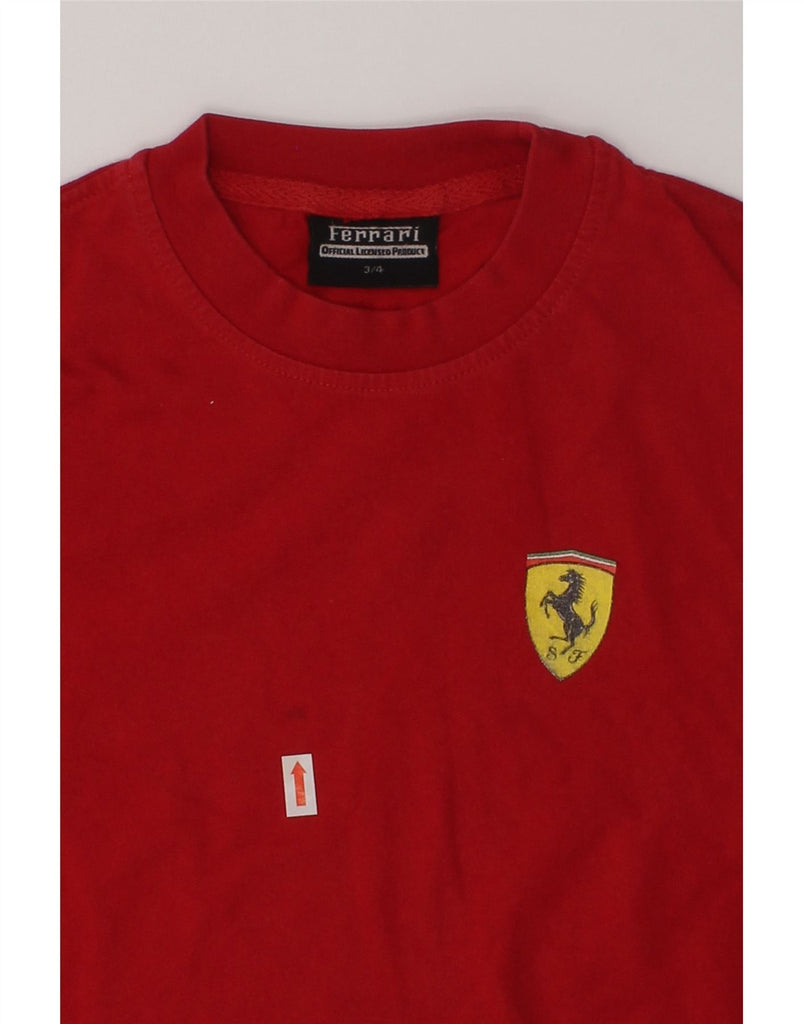 FERRARI Boys T-Shirt Top 3-4 Years Red Cotton | Vintage Ferrari | Thrift | Second-Hand Ferrari | Used Clothing | Messina Hembry 