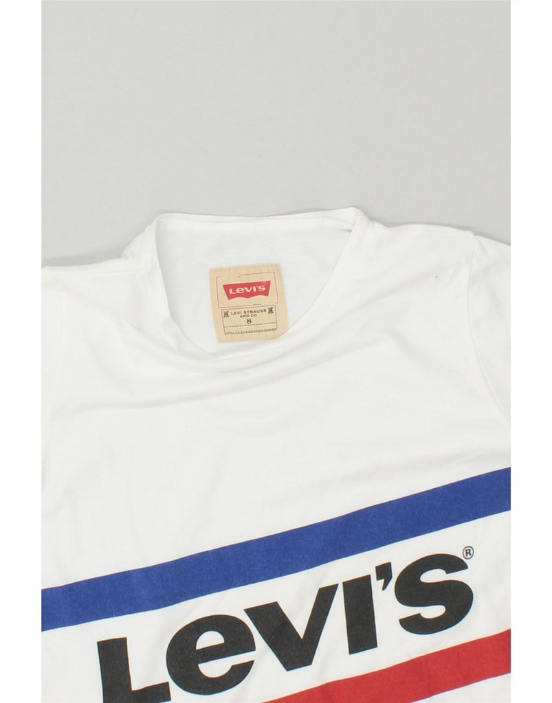 LEVI'S Boys Graphic T-Shirt Top 7-8 Years White Cotton Vintage Levi's and Second-Hand Levi's from Messina Hembry 