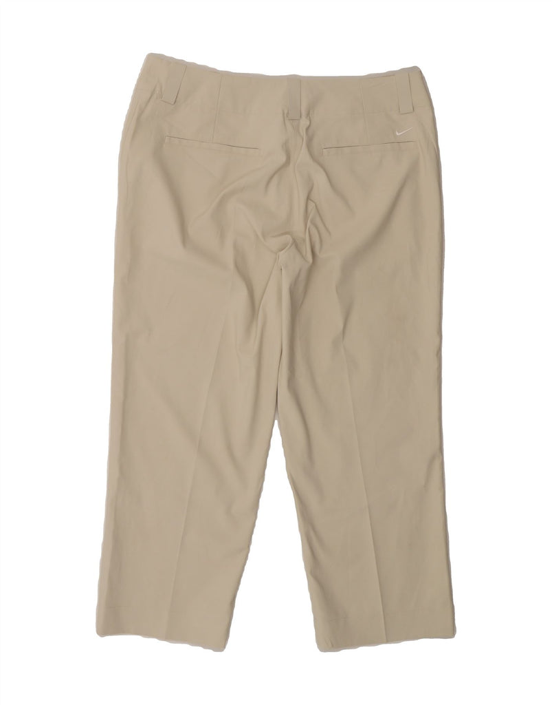 NIKE Womens Dri Fit Straight Capri Trousers UK 14 Large W32 L22 Beige Vintage Nike and Second-Hand Nike from Messina Hembry 