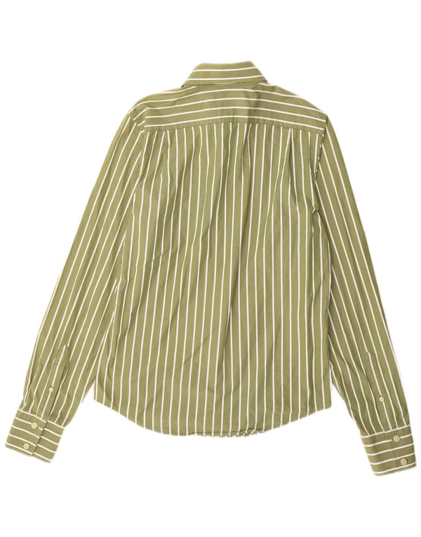 Abercrombie & Fitch Mens Muscle Shirt Medium Khaki Pinstripe Cotton