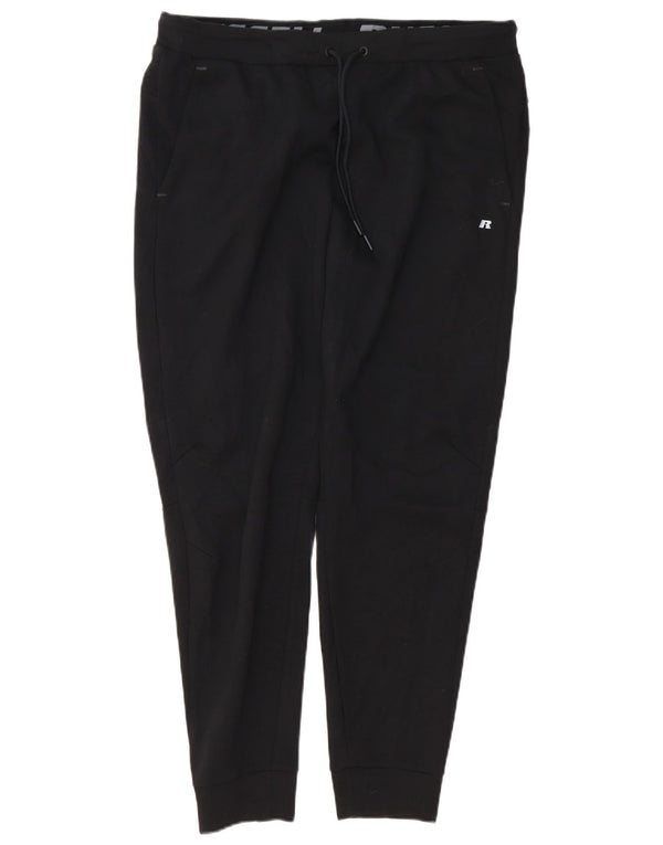 RUSSELL ATHLETIC Mens Tracksuit Trousers Joggers Large Black Polyester
