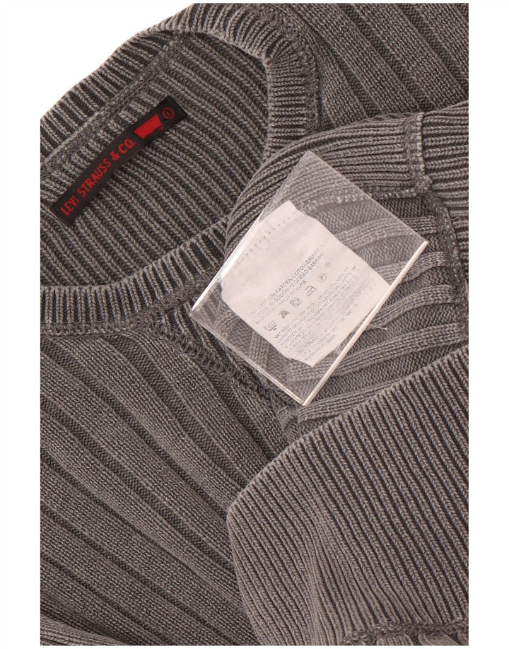 Levi's Mens Crew Neck Jumper Sweater Large Grey Cotton