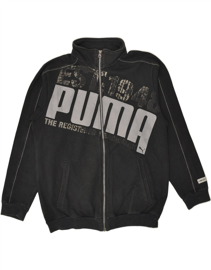 PUMA Girls Graphic Tracksuit Top Jacket 13-14 Years Black Cotton | Vintage Puma | Thrift | Second-Hand Puma | Used Clothing | Messina Hembry 