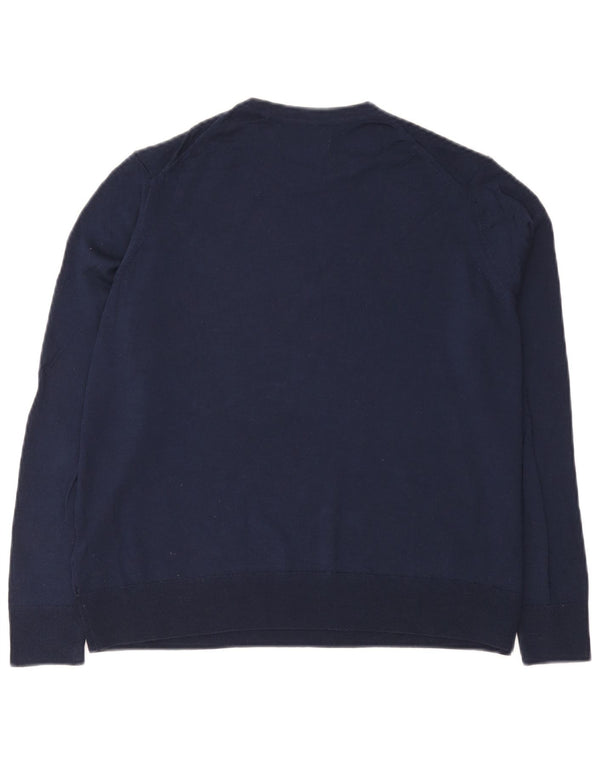 Marks & Spencer Womens Crew Neck Jumper Sweater UK 16 Large Navy Blue