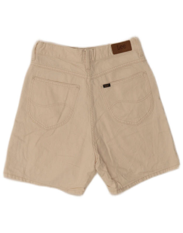 Lee Womens Stella High Waist Denim Shorts W26 Small Off White Cotton