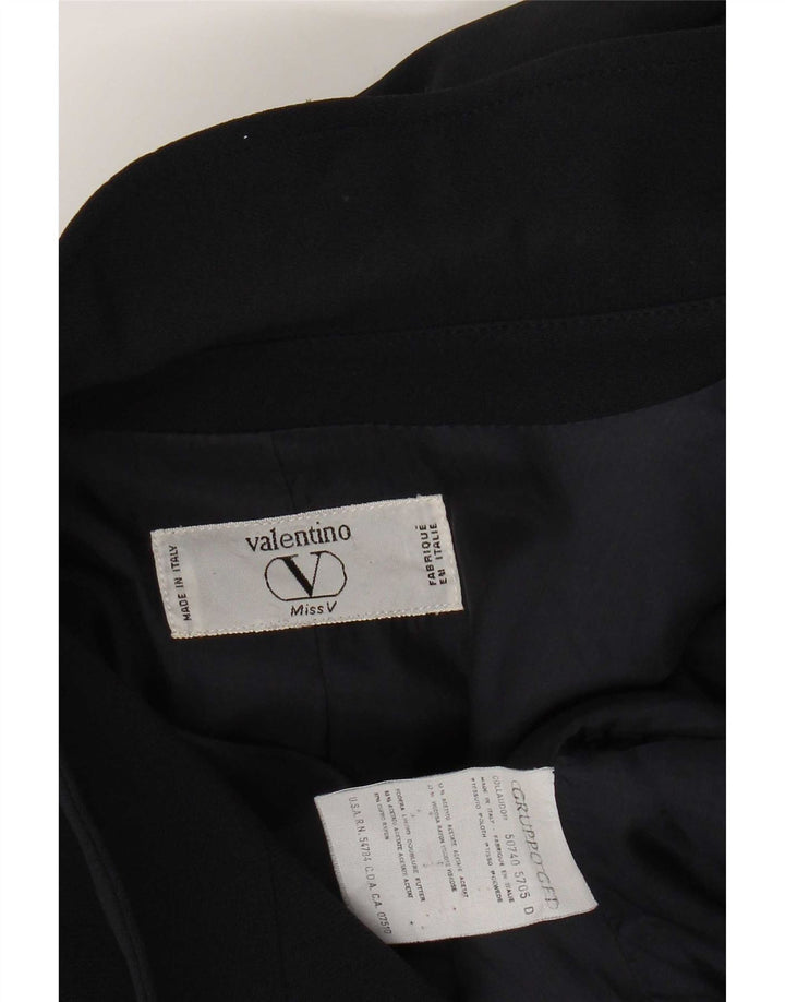 Valentino Womens 3 Button Blazer Jacket UK 16 Large Navy Blue Acetate