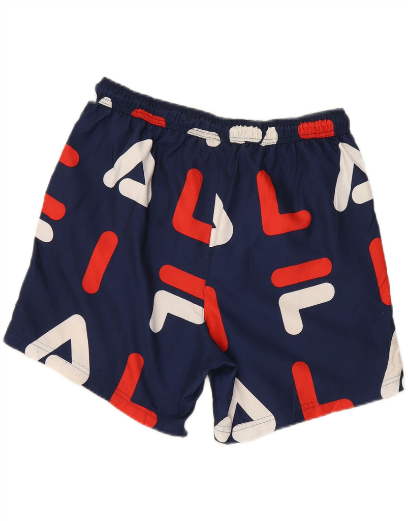 FILA Mens Graphic Swimming Shorts XL Navy Blue Polyester Vintage Fila and Second-Hand Fila from Messina Hembry 