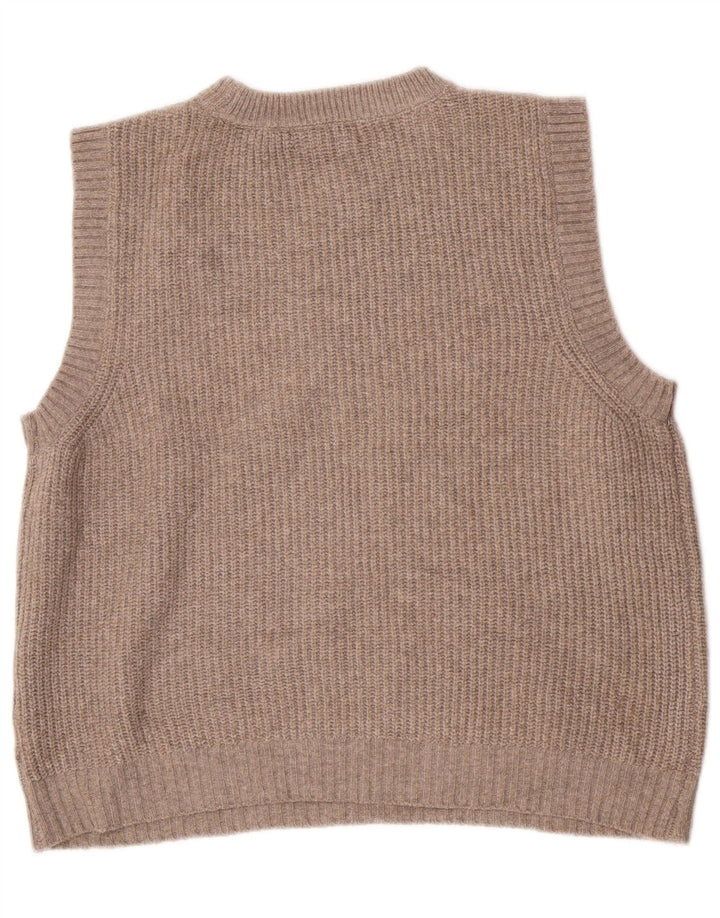 Marks & Spencer Womens Vest Tank Top UK 14 Medium Beige Polyester
