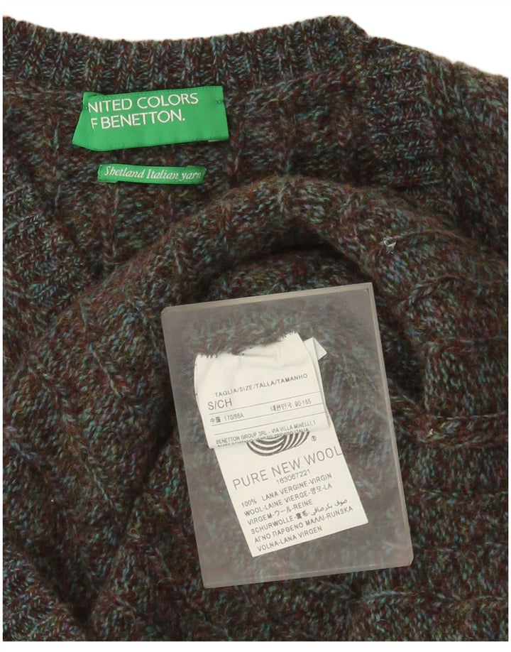 Benetton Mens Vest Tank Top Small Brown Flecked New Wool