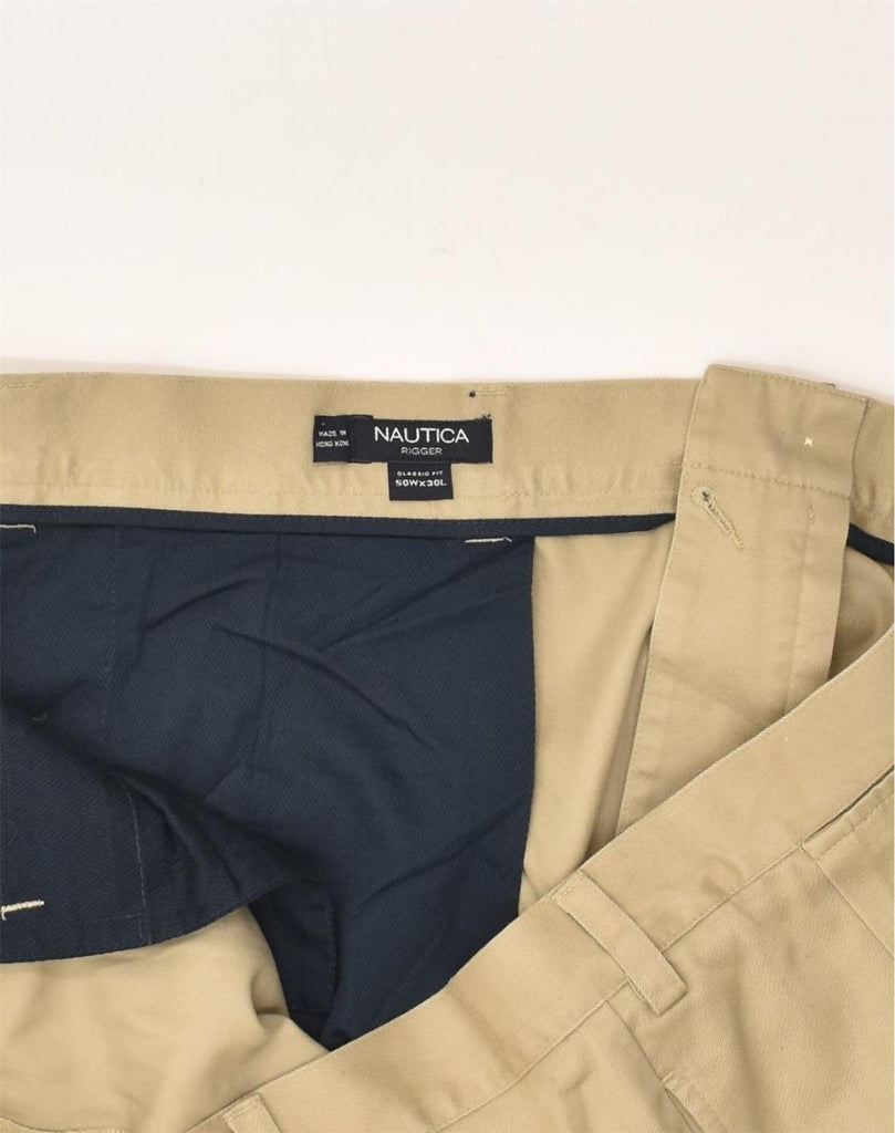 NAUTICA Mens Rigger Classic Fit Chino Trousers W50 L30  Brown Cotton | Vintage Nautica | Thrift | Second-Hand Nautica | Used Clothing | Messina Hembry 