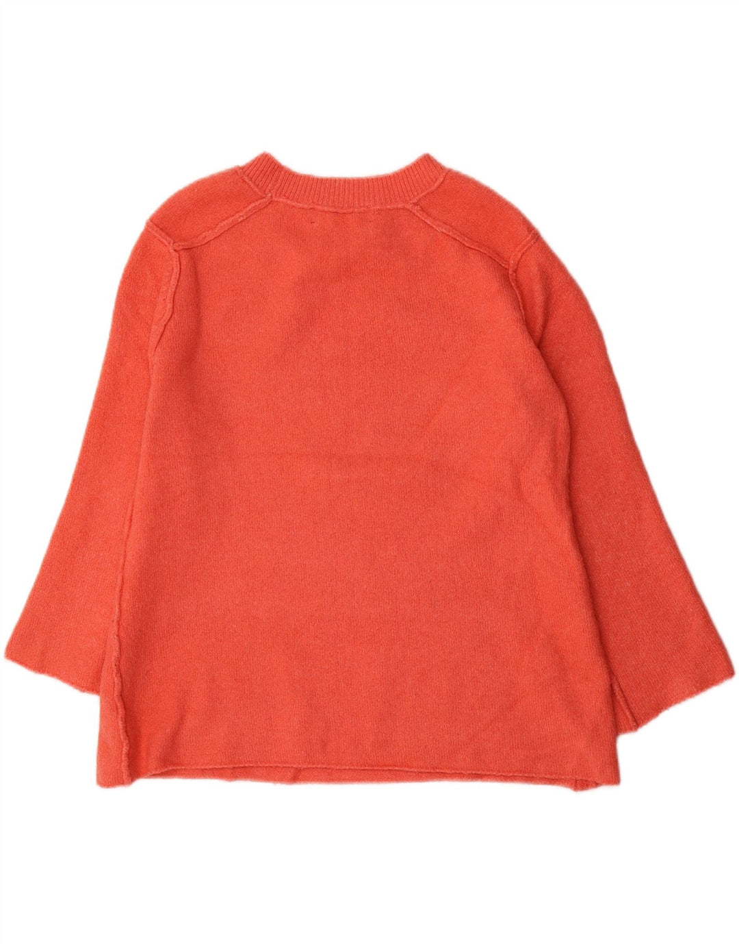 Zara Womens Oversized Boat Neck Jumper Sweater UK 10 Small Orange Polyester