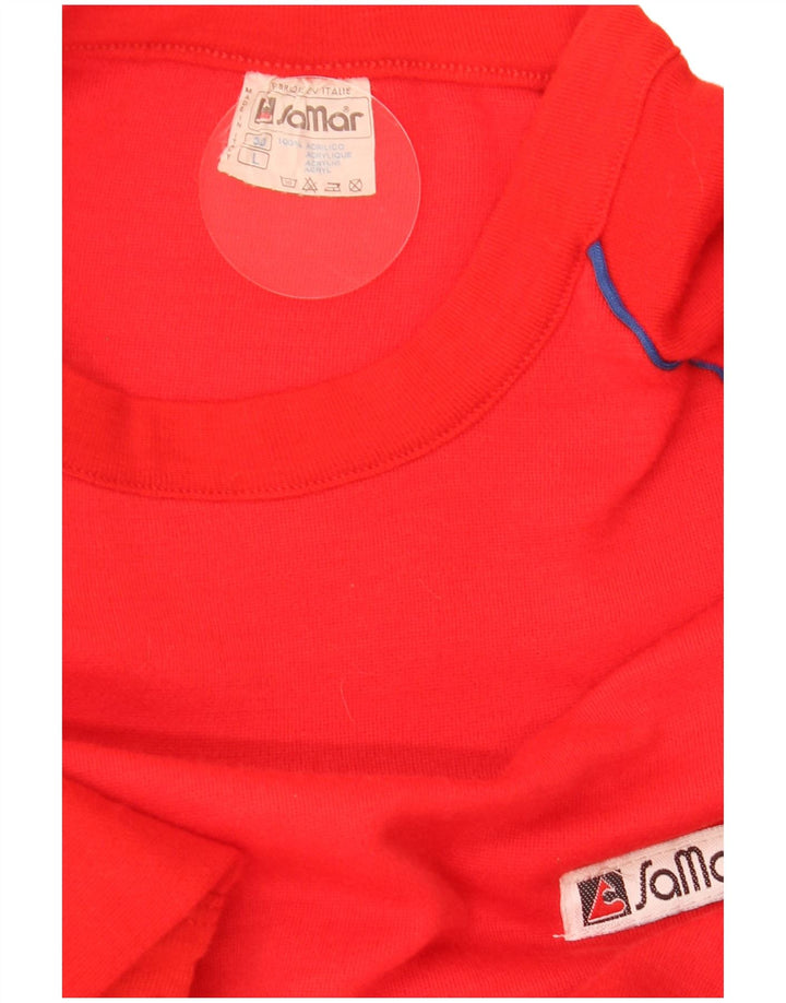 Samar Mens Graphic Sweatshirt Jumper Large Red Acrylic
