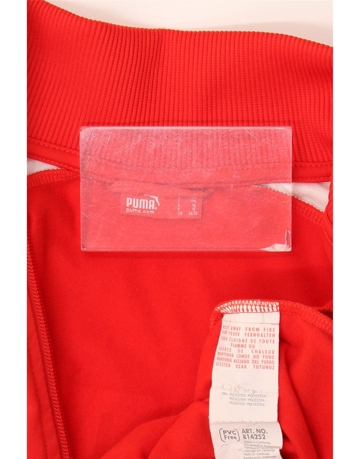Puma Boys Graphic Tracksuit Top Jacket 15-16 Years Red Colourblock