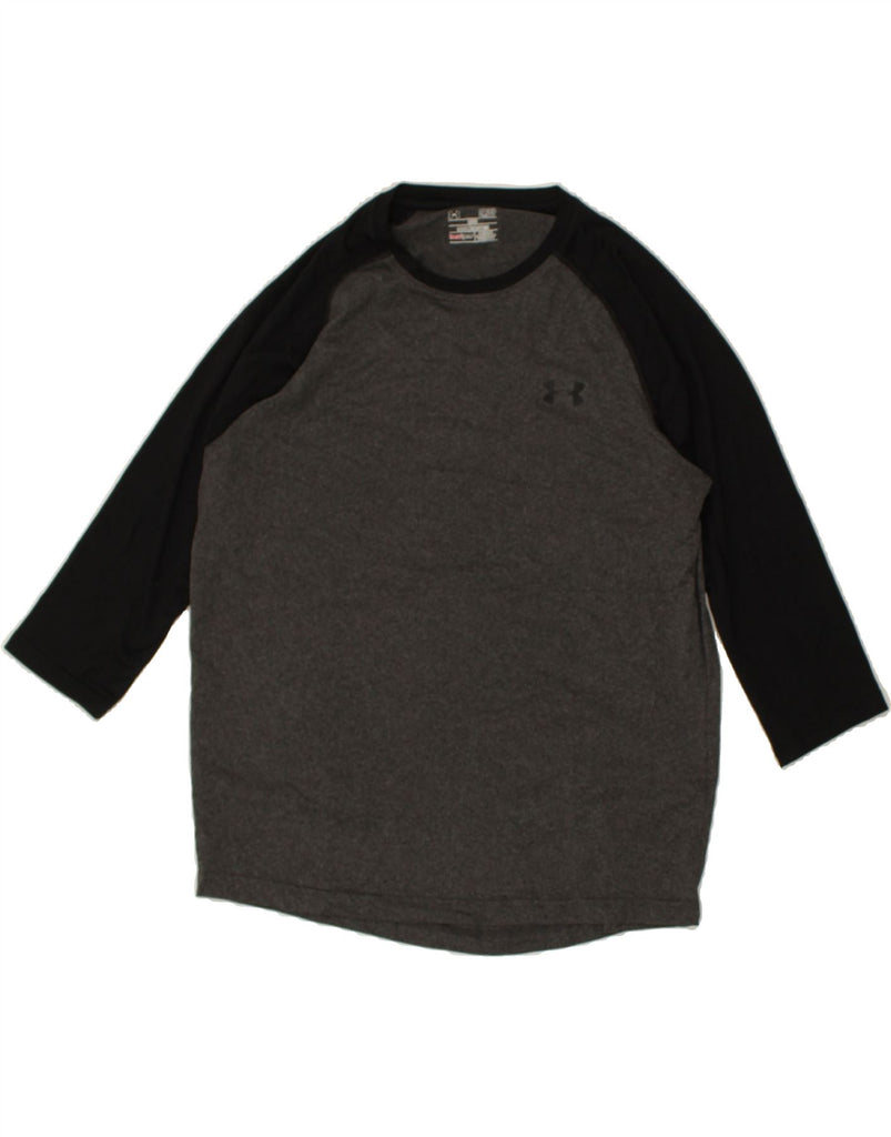 UNDER ARMOUR Mens Heat Gear Top 3/4 Sleeve Small Grey Colourblock | Vintage Under Armour | Thrift | Second-Hand Under Armour | Used Clothing | Messina Hembry 