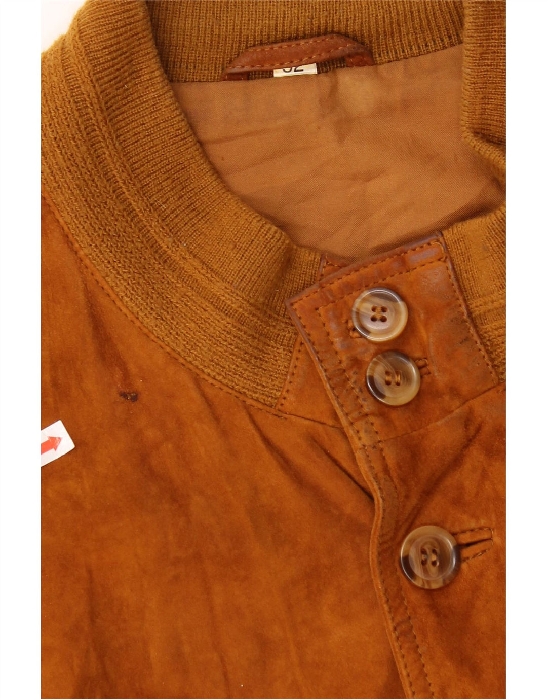 Vintage Mens Suede Bomber Jacket IT 52 XL Brown Leather