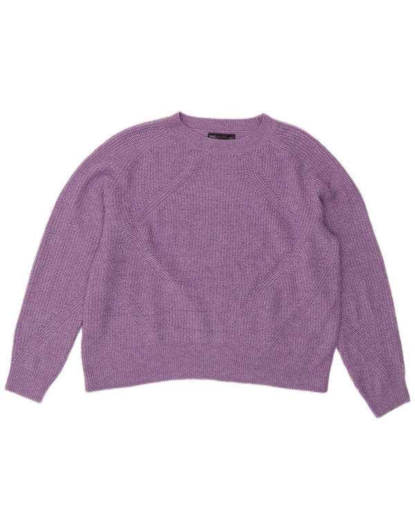 Marks & Spencer Womens Crew Neck Jumper Sweater UK 16 Large Purple