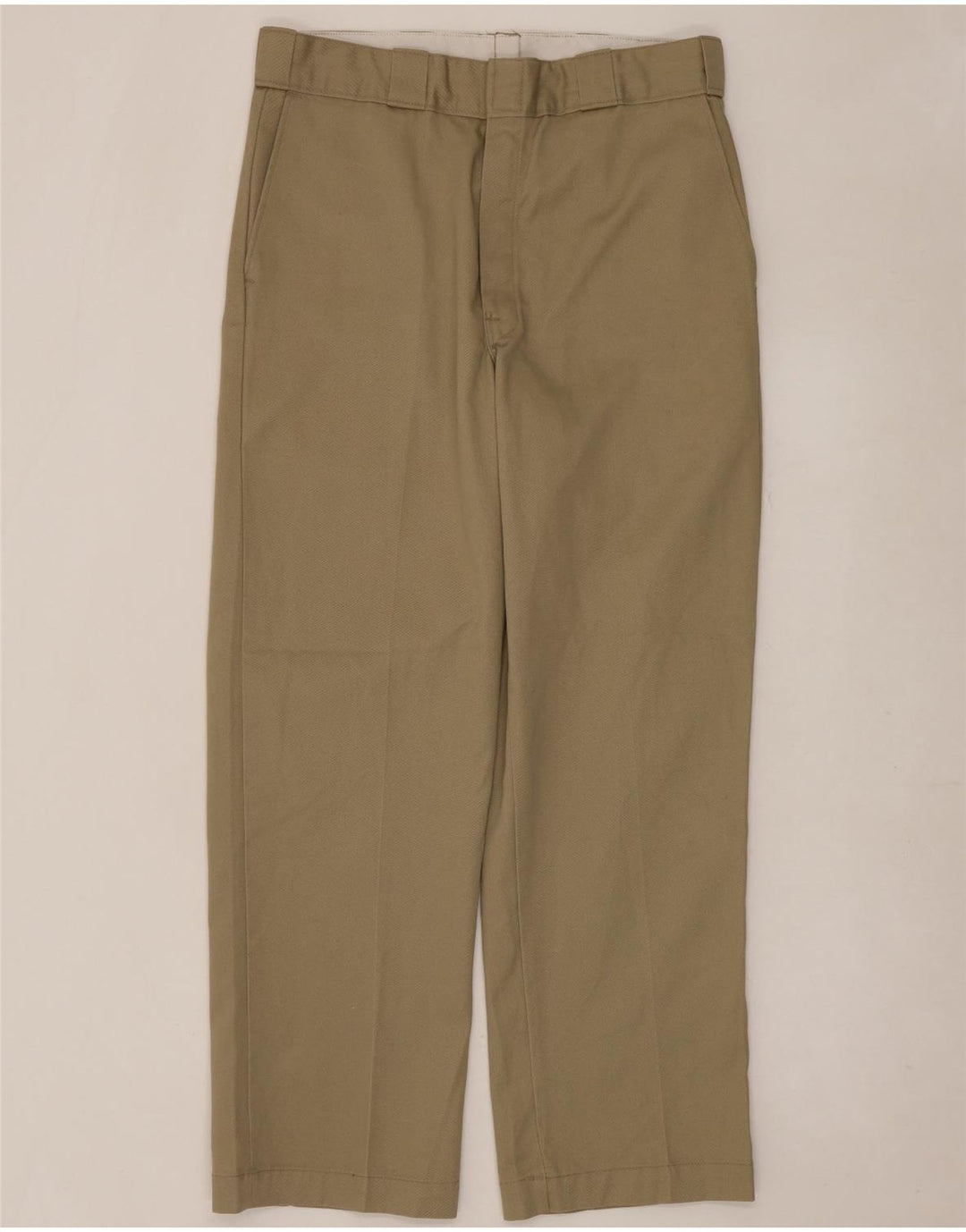 Dickies Mens Straight Chino Trousers W34 L30 Khaki Polyester