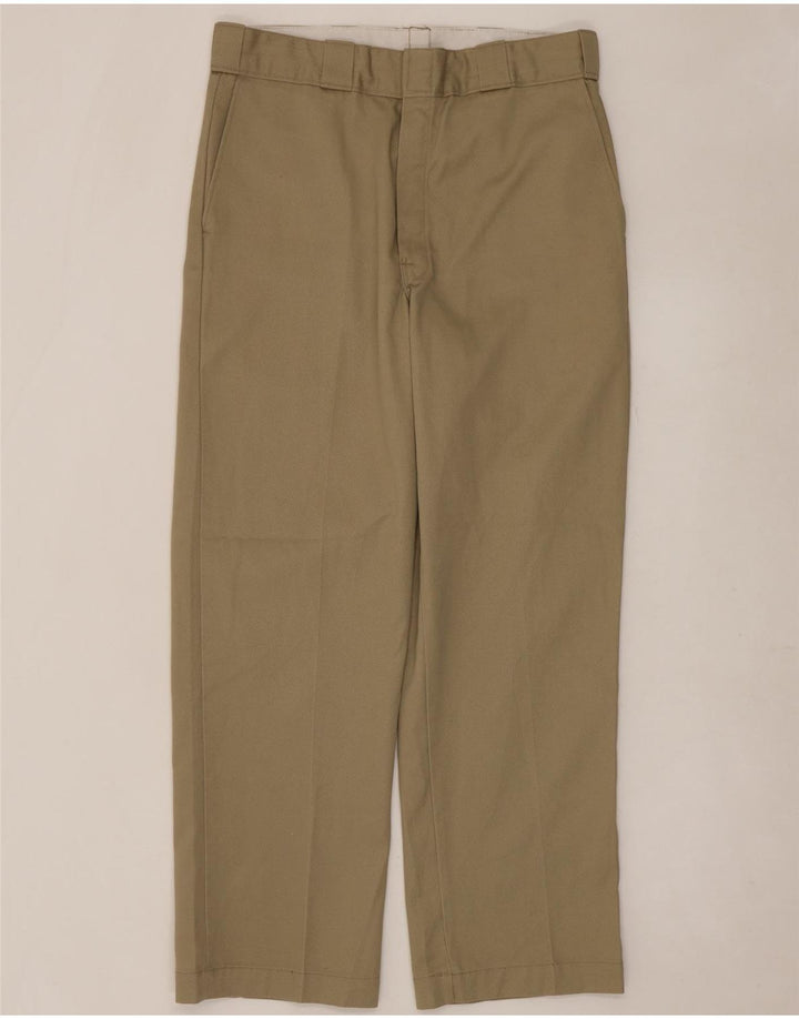 Dickies Mens Straight Chino Trousers W34 L30 Khaki Polyester