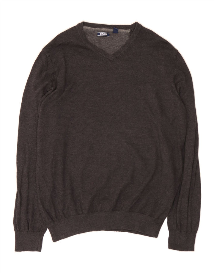 IZOD Mens V-Neck Jumper Sweater Large Grey Vintage Izod and Second-Hand Izod from Messina Hembry 