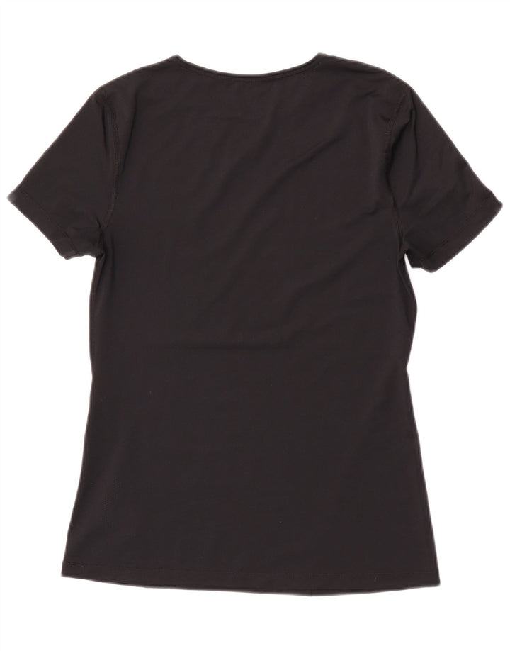 Nike Womens Dri Fit T-Shirt Top UK 10 Small Black Polyester