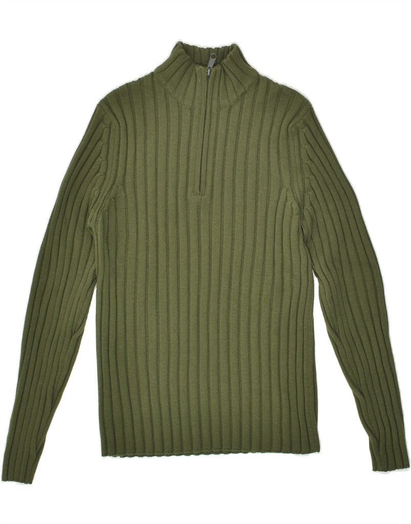 RIFLE Womens Zip Neck Jumper Sweater UK 14 Medium Green | Vintage Rifle | Thrift | Second-Hand Rifle | Used Clothing | Messina Hembry 