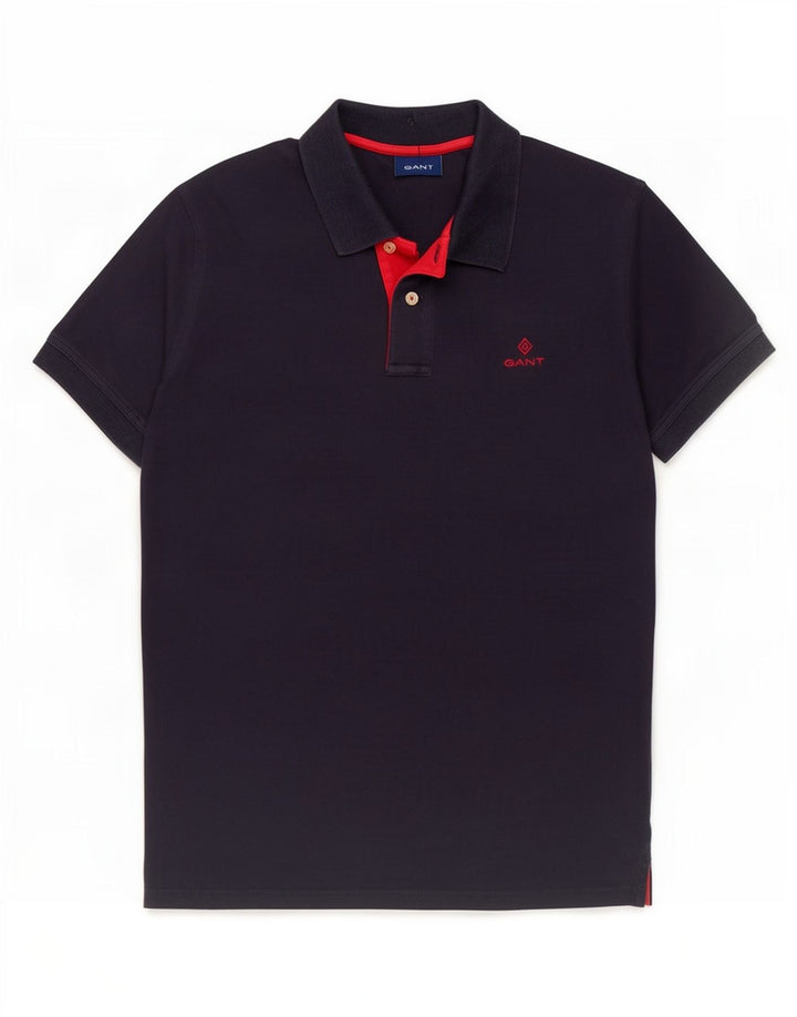 Gant Mens Polo Shirt Medium Navy Blue Cotton