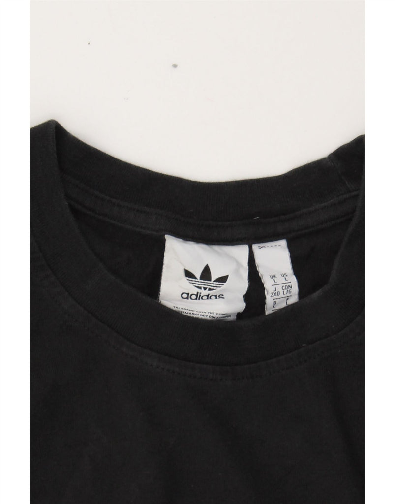 ADIDAS Mens T-Shirt Top Large Black Cotton Vintage Adidas and Second-Hand Adidas from Messina Hembry 