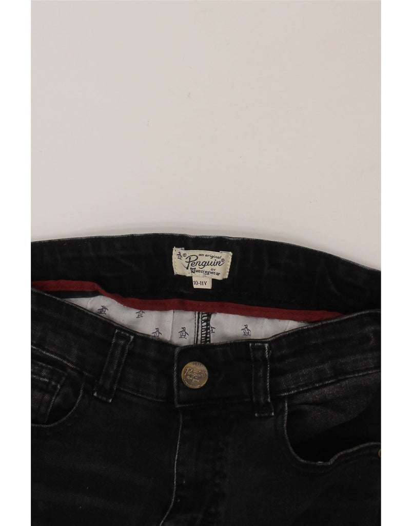 PENGUIN Boys Slim Jeans 10-11 Years W26 L26 Black Vintage Penguin and Second-Hand Penguin from Messina Hembry 