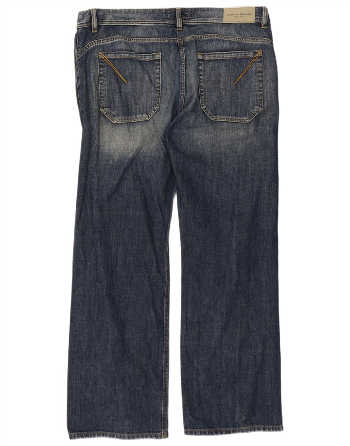 Gant Mens Straight Jeans W38 L32 Blue Cotton