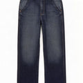 Rifle Mens Straight Jeans W34 L31 Navy Blue Cotton
