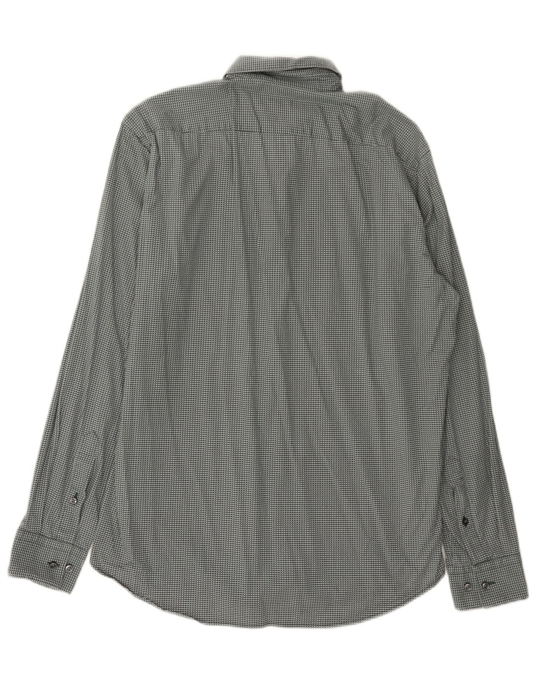 Hugo Boss Mens Regular Fit Shirt Size 40 15 3/4 Medium Green Geometric