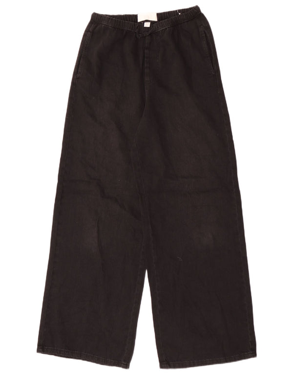 Zara Girls Wide Leg Jeans 13-14 Years W28 L29 Black Cotton