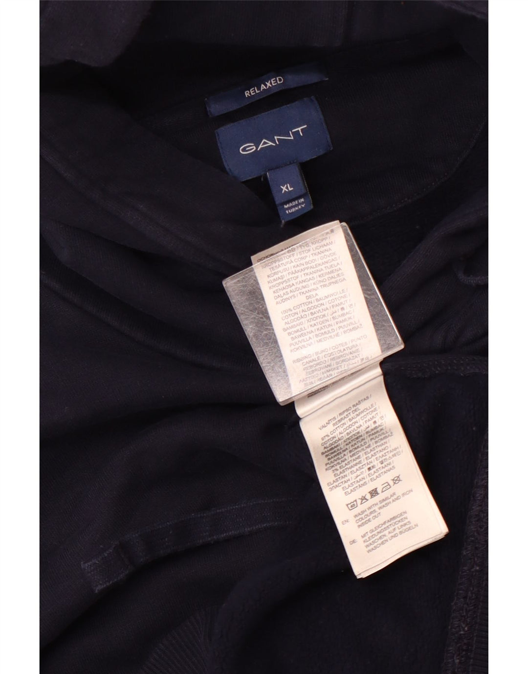 GANT Mens Relaxed Fit Hoodie Jumper XL Navy Blue Cotton