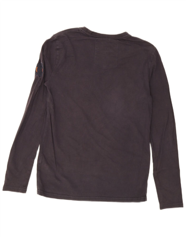 Superdry Mens Graphic Top Long Sleeve Small Navy Blue Cotton