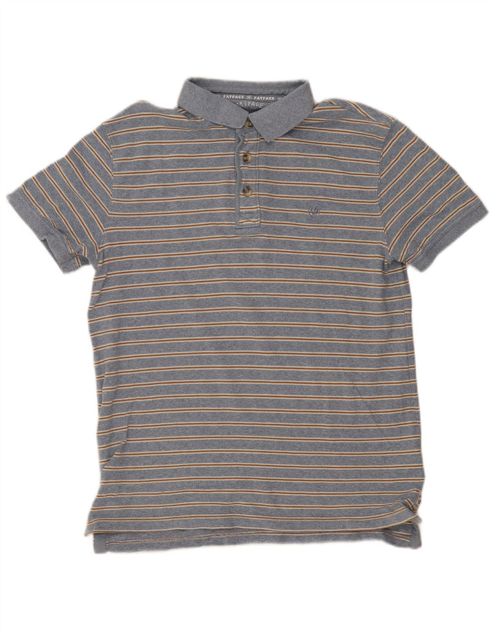 Fat Face Mens Polo Shirt Medium Blue Striped Cotton