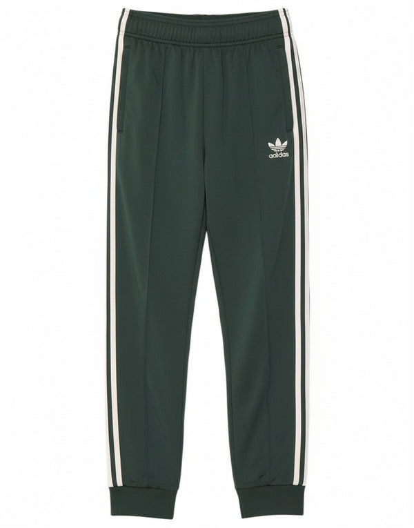 Adidas Boys Tracksuit Trousers Joggers 12-13 Years  Green Polyester