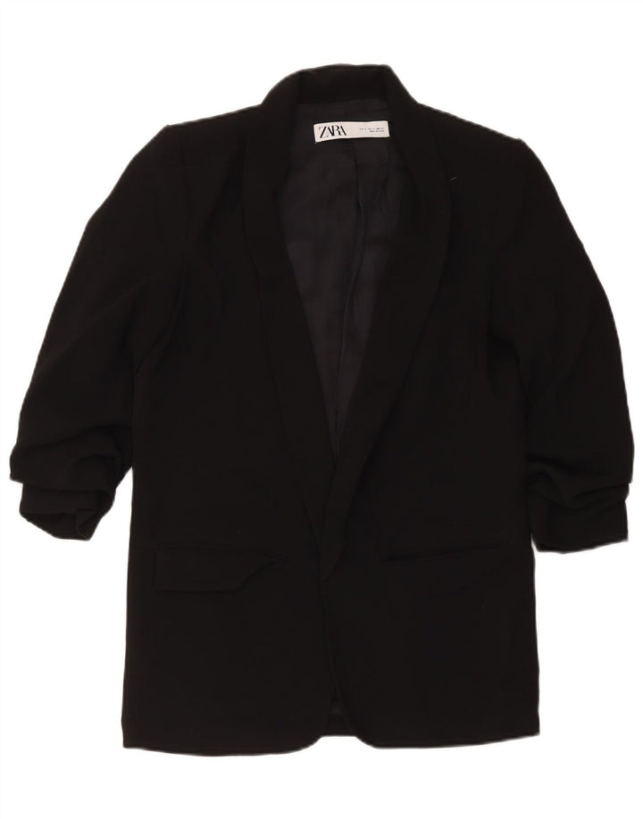 Zara Womens Open Blazer Jacket UK 10 Small Black