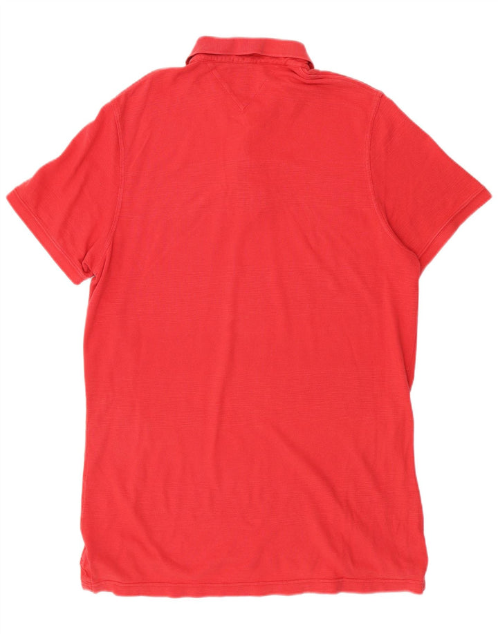 TOMMY HILFIGER Mens Polo Shirt 2XL Red Cotton