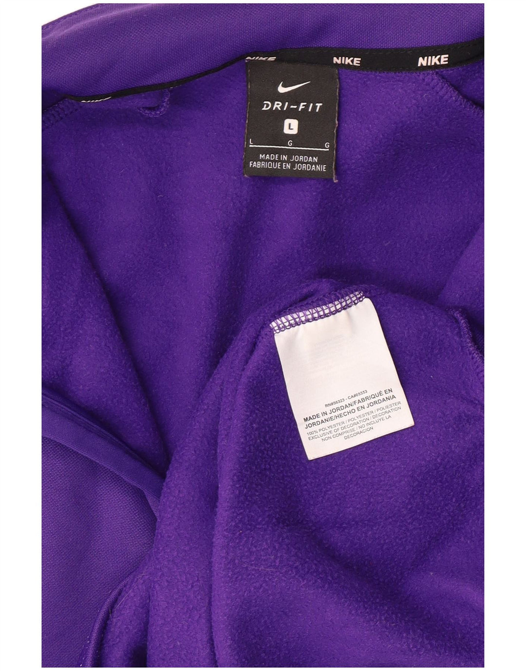 NIKE Mens Zip Neck Sweatshirt Jumper Large Purple Polyester