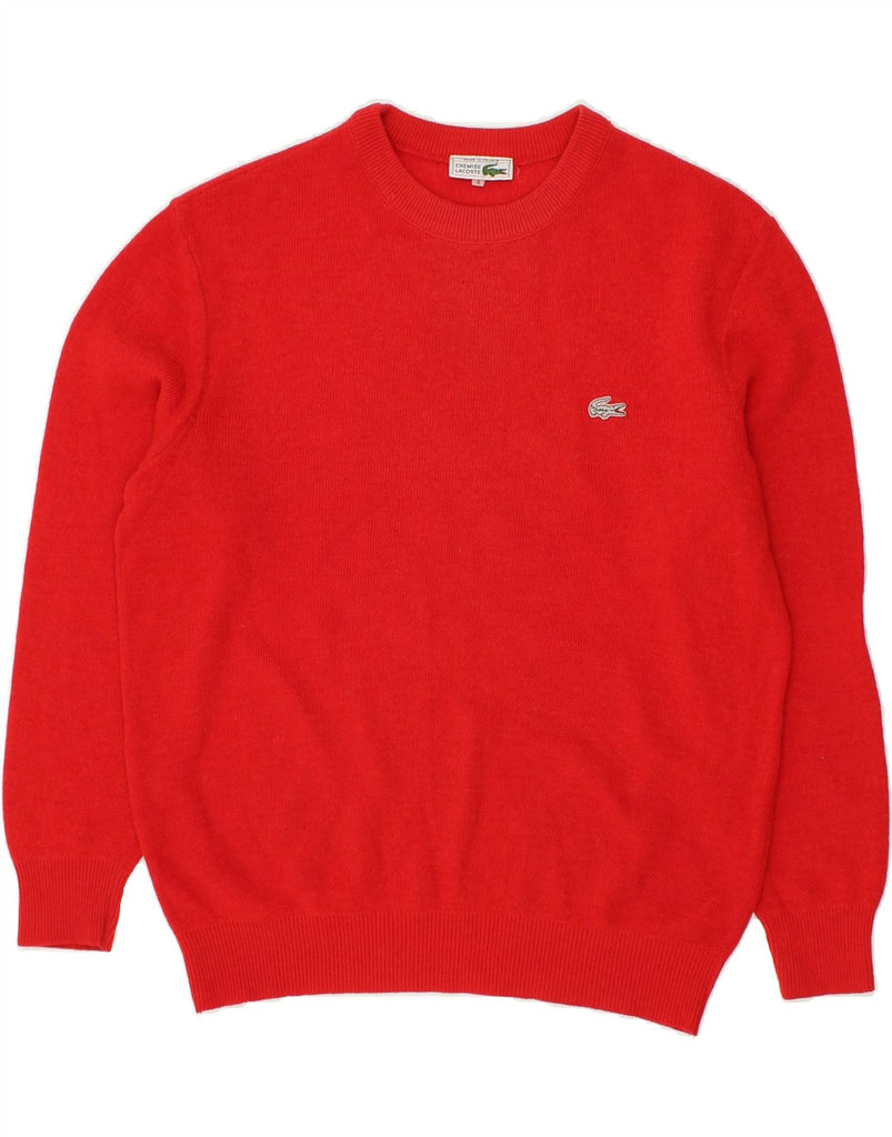 LACOSTE Mens Crew Neck Jumper Sweater Size 4 Medium Red Wool | Vintage Lacoste | Thrift | Second-Hand Lacoste | Used Clothing | Messina Hembry 