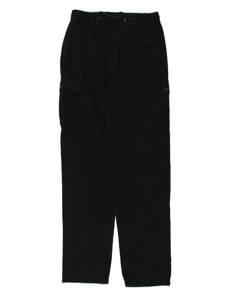 EUROPEAN PROJECT Mens Straight Cargo Trousers Medium W30 L33  Black Cotton | Vintage European Project | Thrift | Second-Hand European Project | Used Clothing | Messina Hembry 