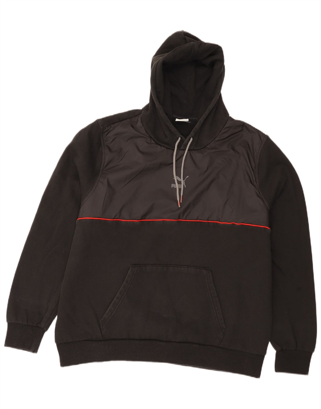 PUMA Mens Hoodie Jumper 2XL Black Cotton