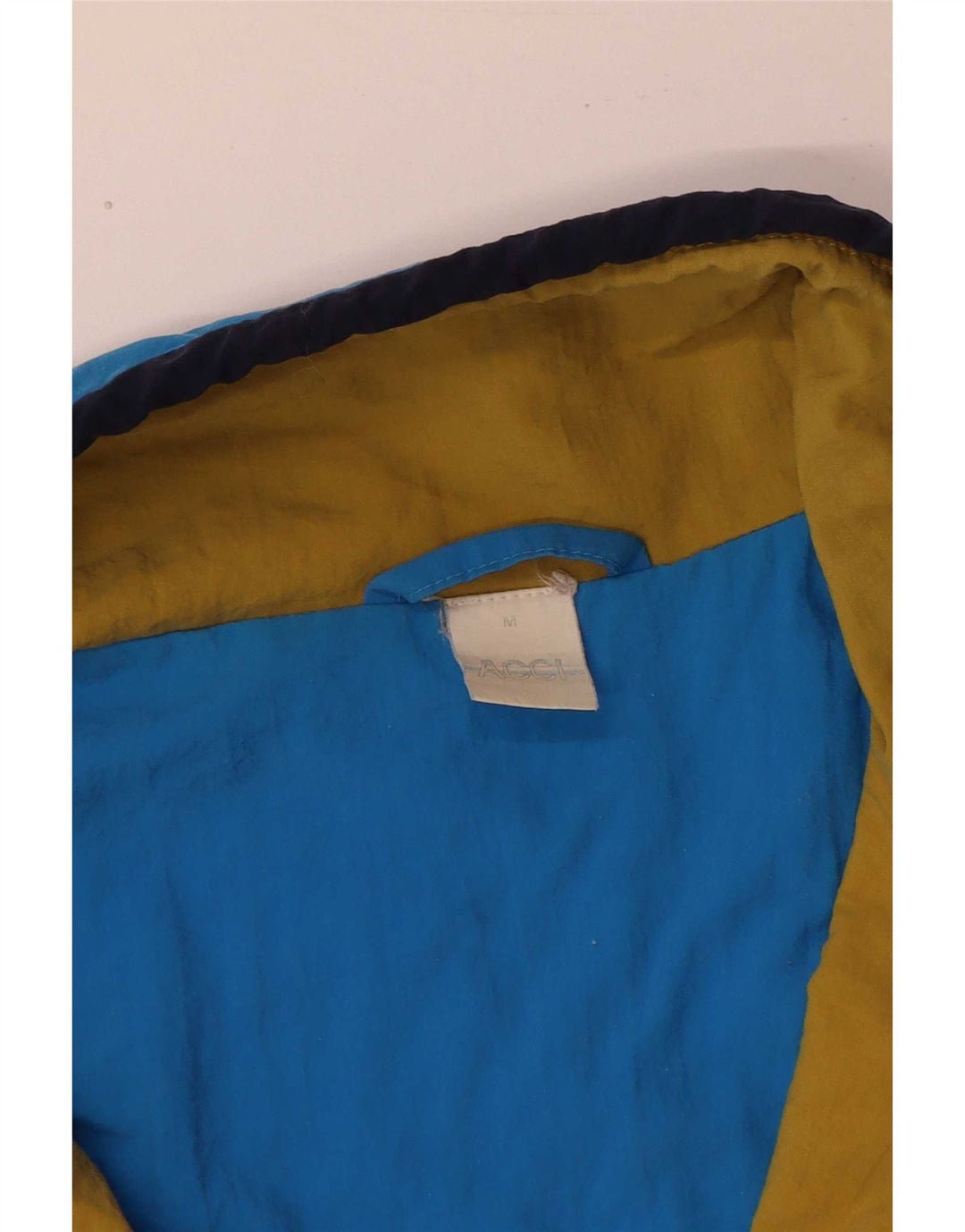 Vintage Mens Loose Fit Tracksuit Top Jacket Medium Blue Colourblock