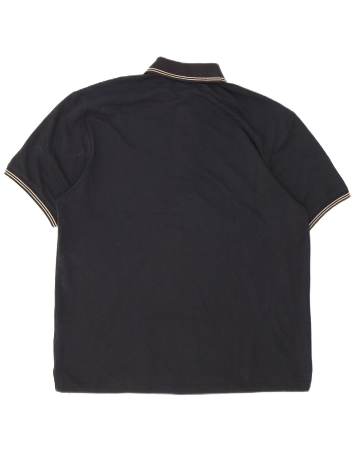 CHAMPION Mens Polo Shirt 2XL Black Striped Cotton