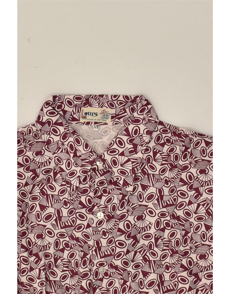 VINTAGE Mens Abstract Pattern Shirt Size 42 Large Maroon | Vintage Vintage | Thrift | Second-Hand Vintage | Used Clothing | Messina Hembry 